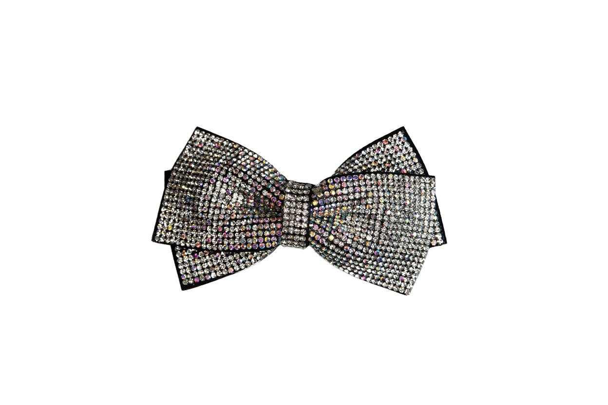 Rhinestone Double Bow - Iridescent