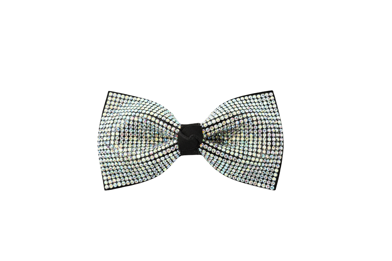 Rhinestone Single Bow - Iridescent & Velvet