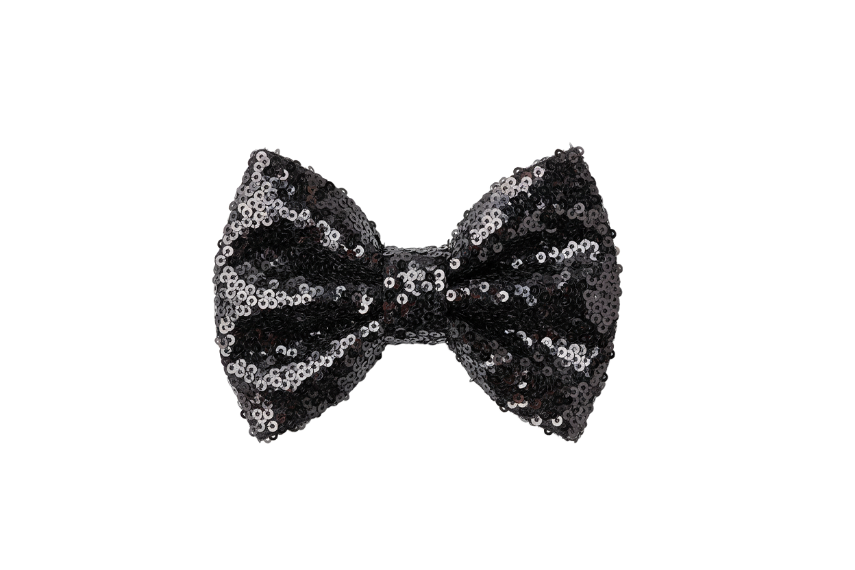 Black Sequin Bow