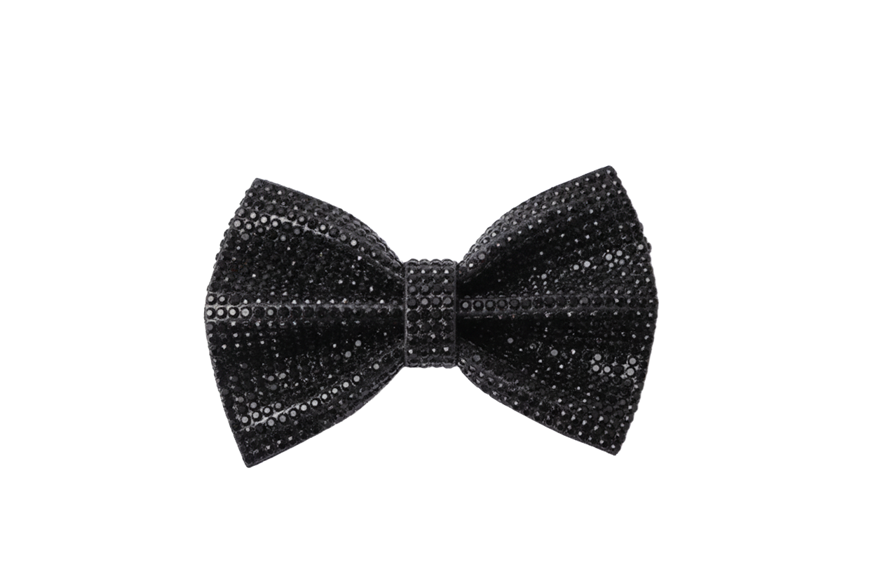 Black Rhinestone Bow