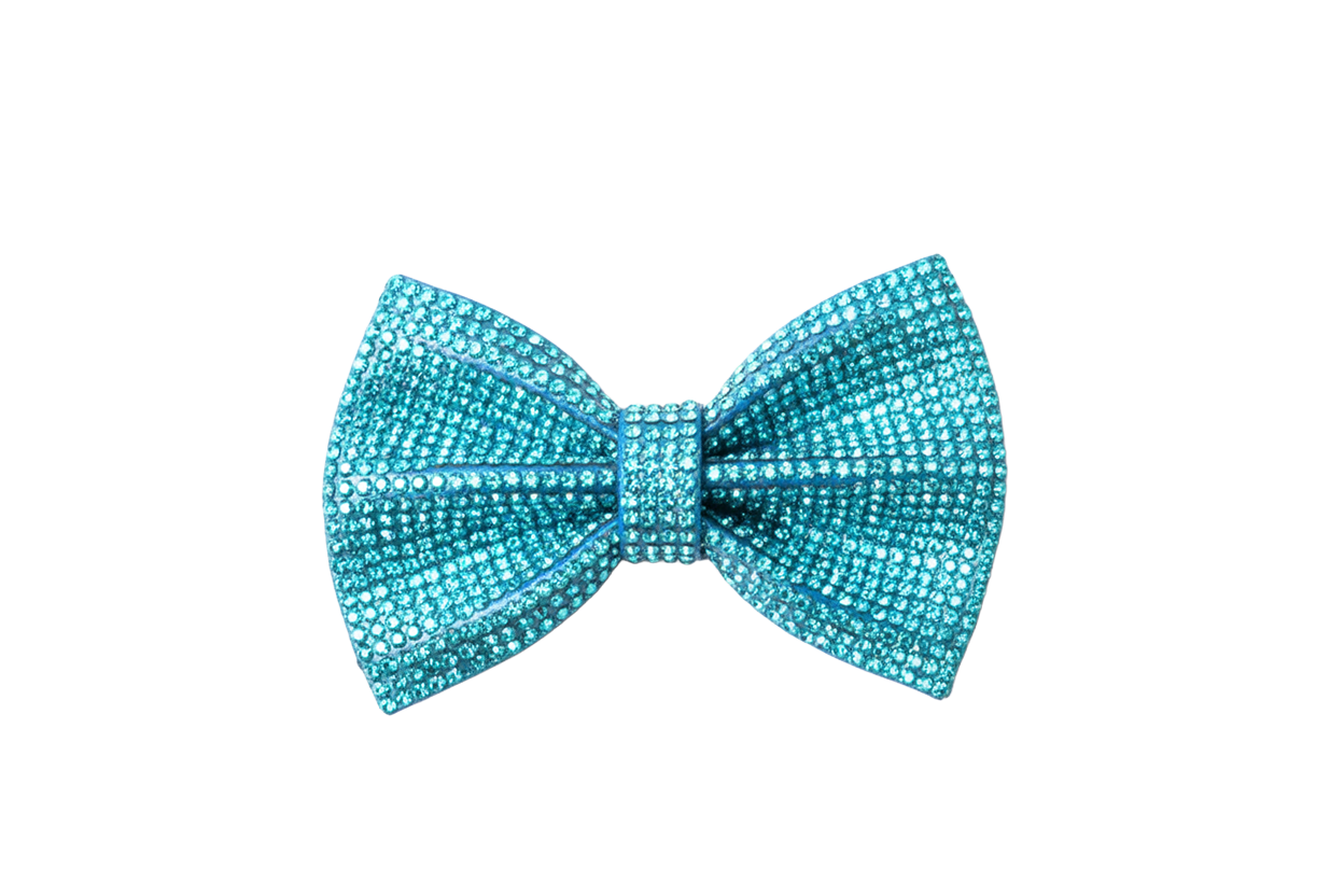 Blue Rhinestone Bow