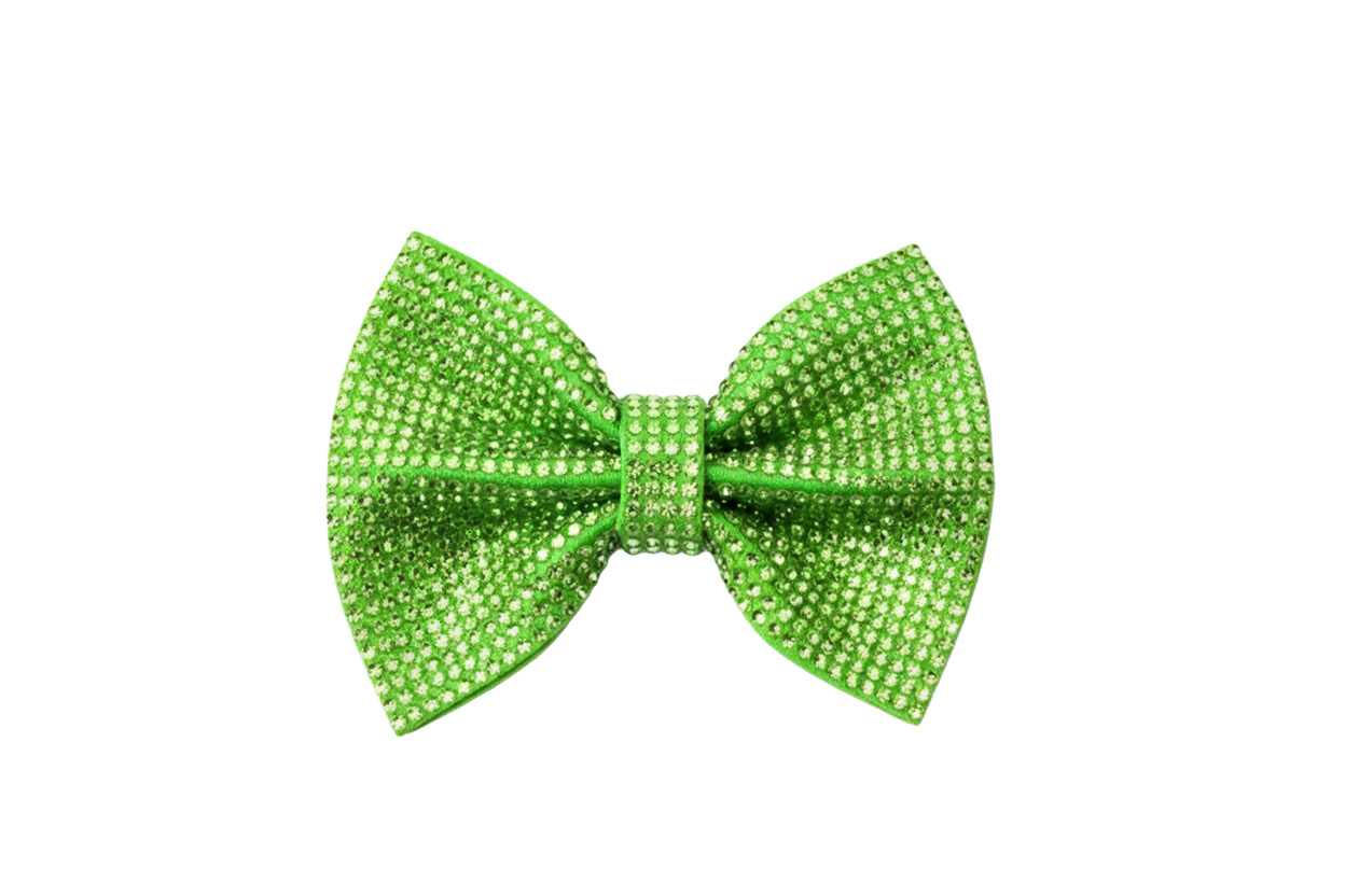 Green Rhinestone Bow