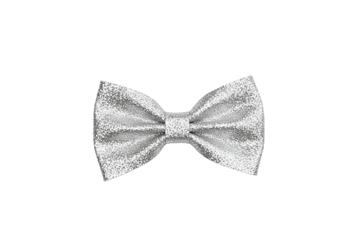 Just Ducky™ 4-Inch Glitter Bow - Silver