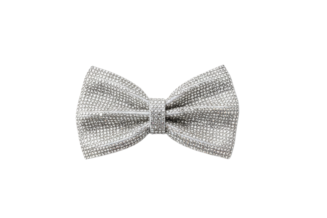 Silver Rhinestone Bow