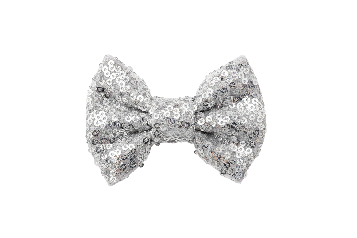 Silver Sequin Bow