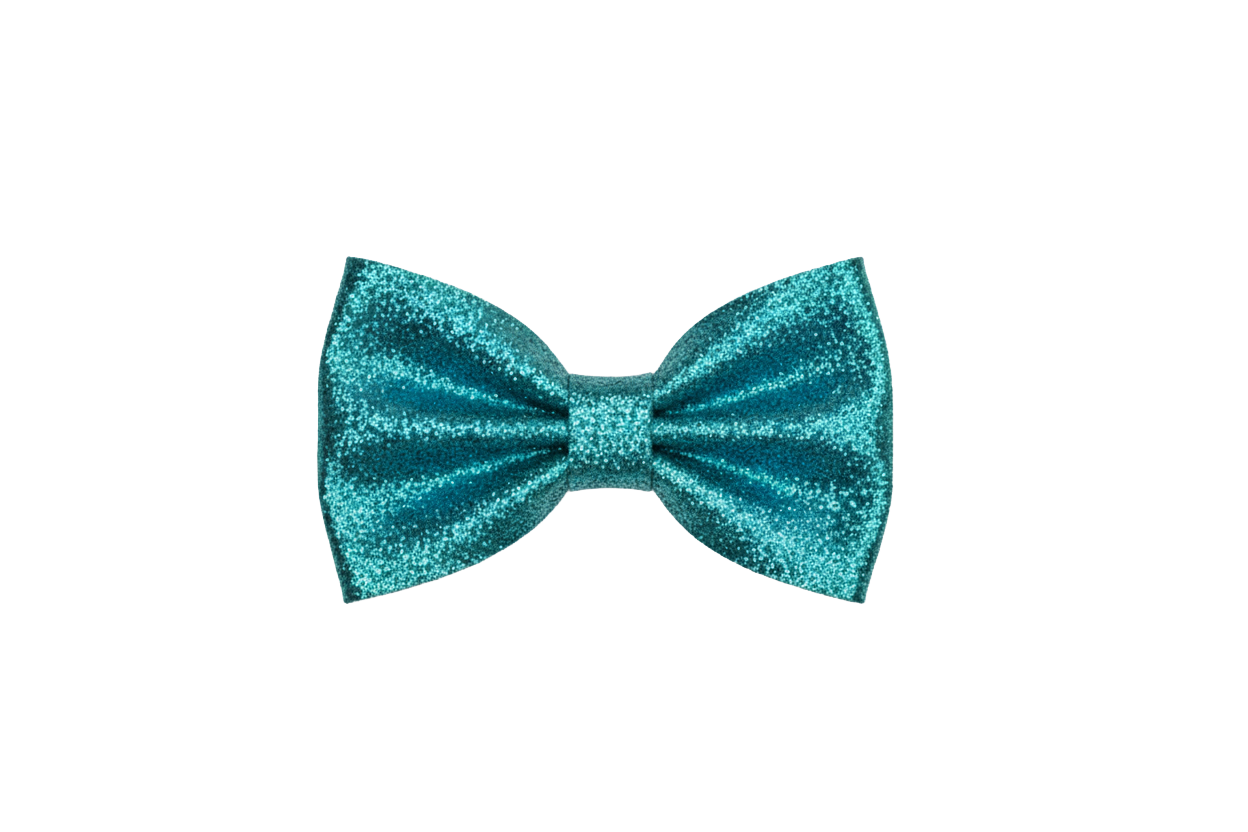 Just Ducky™ 4-Inch Glitter Bow - Teal