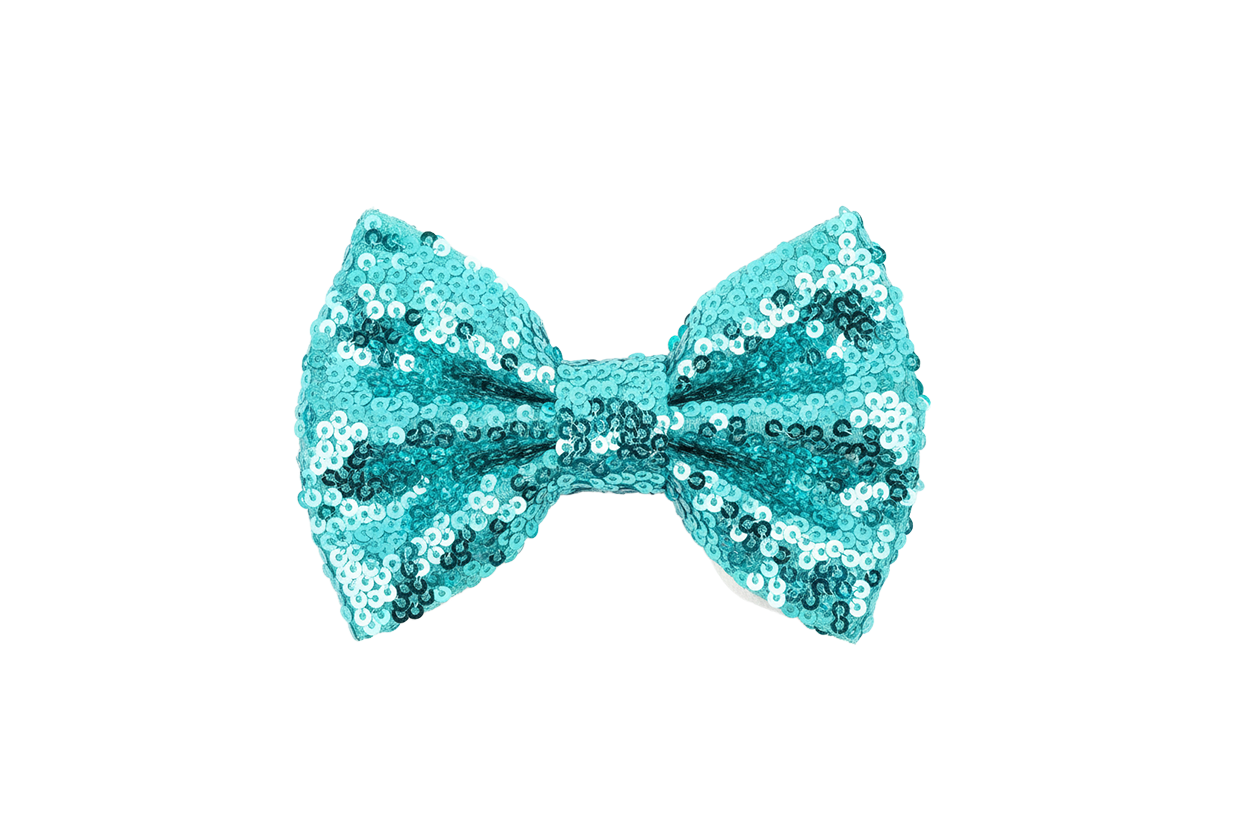 Teal Sequin Bow
